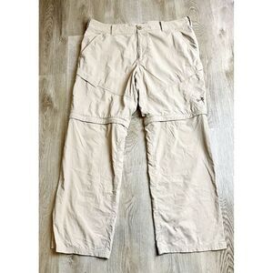 Under Armour Pants Mens 40 Khaki Brown Cargo Convertible Hiking Heatgear Outdoor